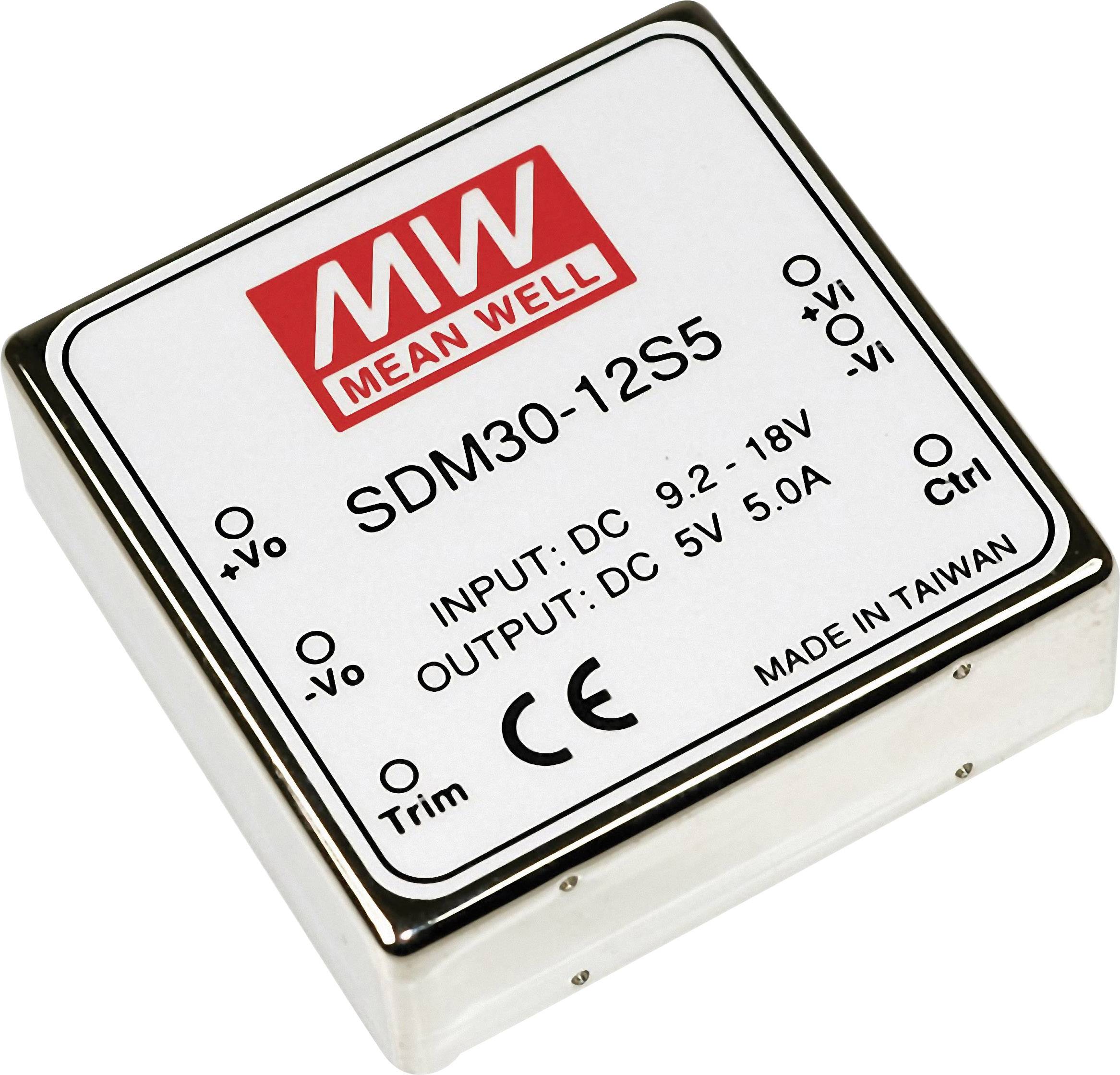 TRANSDUCTOR DC-DC 25W 9.2...18V A 5VCC (MEAN WELL)