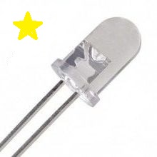 DIODO LED 5MM BLANCO CALIDO, 16500~50000MCD, 12&ordm; DC:2.8~3.4V