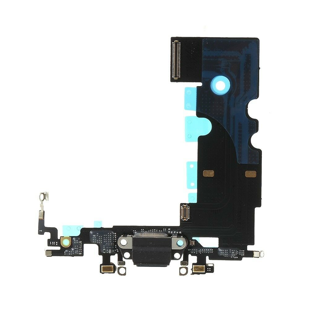 IPHONE 8 4.7 PULGADAS - NEGRO // CABLE FLEXIBLE DEL PUERTO DE CARGA (SIN LOGOTIPO)