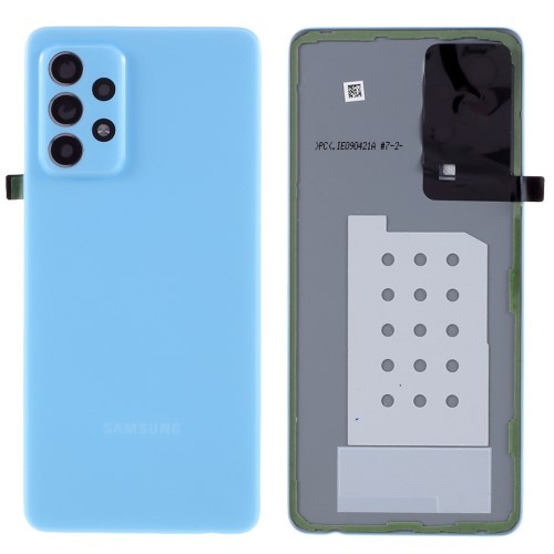 SAMSUNG GALAXY A52 4G A525 - AZUL // CARCASA DE BATER&Iacute;A DE PL&Aacute;STICO ORIGINAL CON ETIQUETA ADHESIVA + LENTE DE C&Aacute;MARA