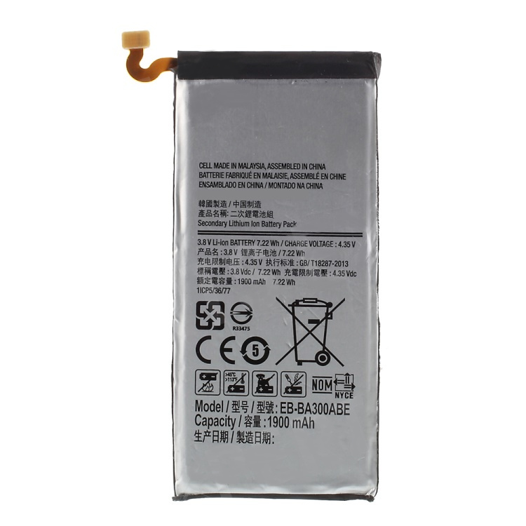 SAMSUNG GALAXY A3 SM-A300F // BATER&Iacute;A ORIGINAL DE IONES DE LITIO 1900 MAH