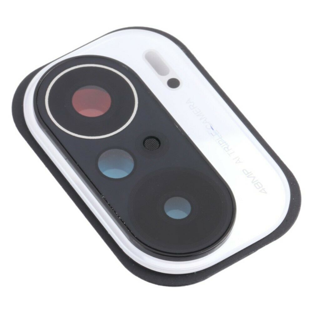 XIAOMI POCO F3 (48MP) - BLANCO // SOPORTE DE LA LENTE DE LA C&Aacute;MARA TRASERA CON PARTE DE VIDRIO (SIN LOGOTIPO)