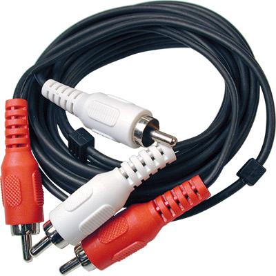 CABLE AUDIO 2 RCA MACHO A MACHO BLANCO/ROJO 2.5M=2-0020 