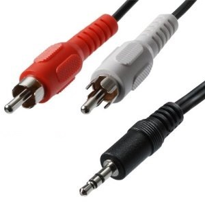 CABLE AUDIO JACK ESTEREO 3.5MM MACHO A 2 RCA MACHO 0.5 METROS