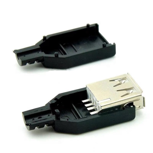 KIT CONECTOR USB-A HEMBRA PARA SOLDAR DE 4 PINES USB 2.0 