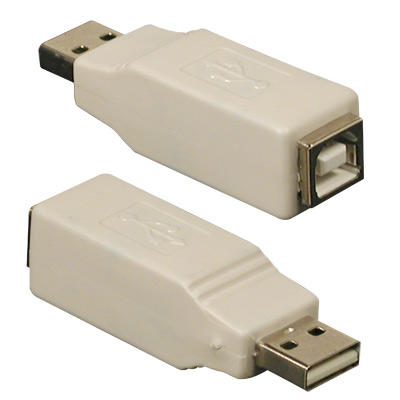 ADAPTADOR INFORMÁTICA USB-A MACHO A USB-B HEMBRA GRIS 