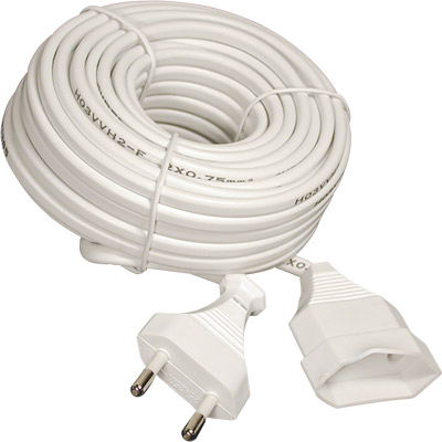 6-0028 CABLE PROLONGACI&Oacute;N ALIMENTACI&Oacute;N SIN TOMA DE TIERRA 10M BLANCO