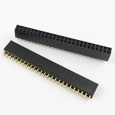 TIRA DE PINES HEMBRA DOBLE LINEA 2X40 PIN DE 2.54MM