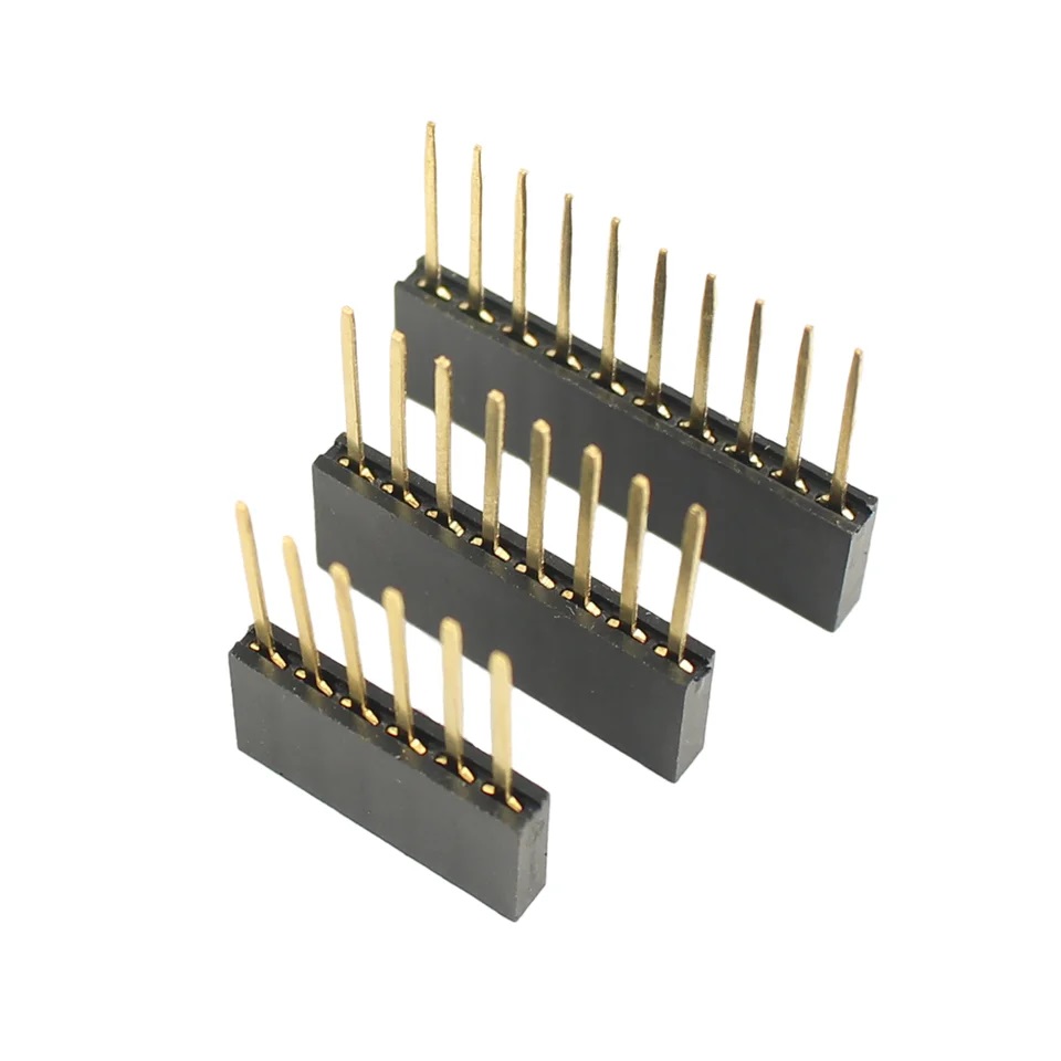 CONECTOR TIRA 1X8 PINES HEMBRA DE PATA LARGA PC104 DE 2,54 MM