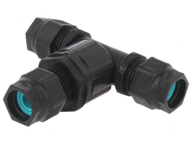 EMPALMADOR DIVISOR 3 VIAS EXTERIOR IP68 3 POLOS 20AMP.