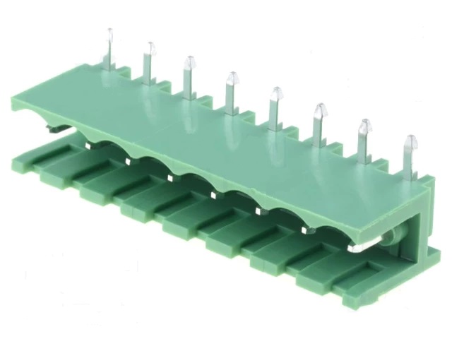 2EDGR-5.08-8P CONECTOR/CLEMA MACHO 8 PIN CIRC. IMPRESO ACODADO 90&ordm; R:5.08MM 