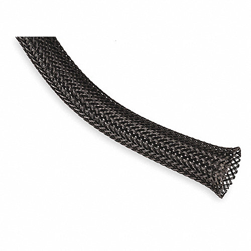 FUNDA TRENZADA POLIESTER PET  &Oslash;:3.2~7MM COLOR NEGRO (PRECIO POR METRO)