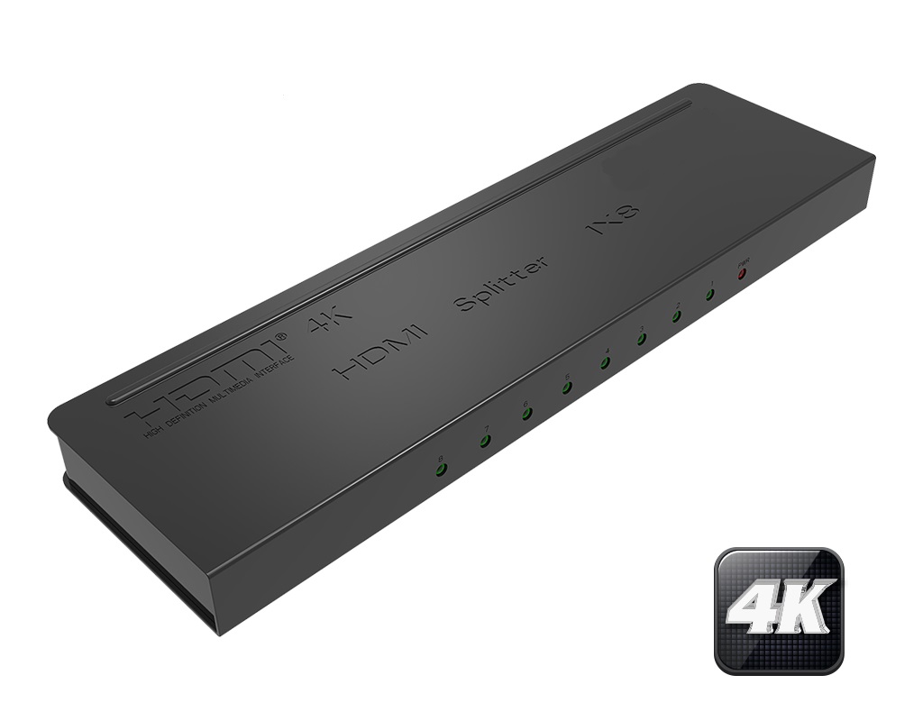 DIVISOR / SPLITTER HDMI 4K 1X8 (1 ENTRADA A 8 SALIDAS) HDCP 
