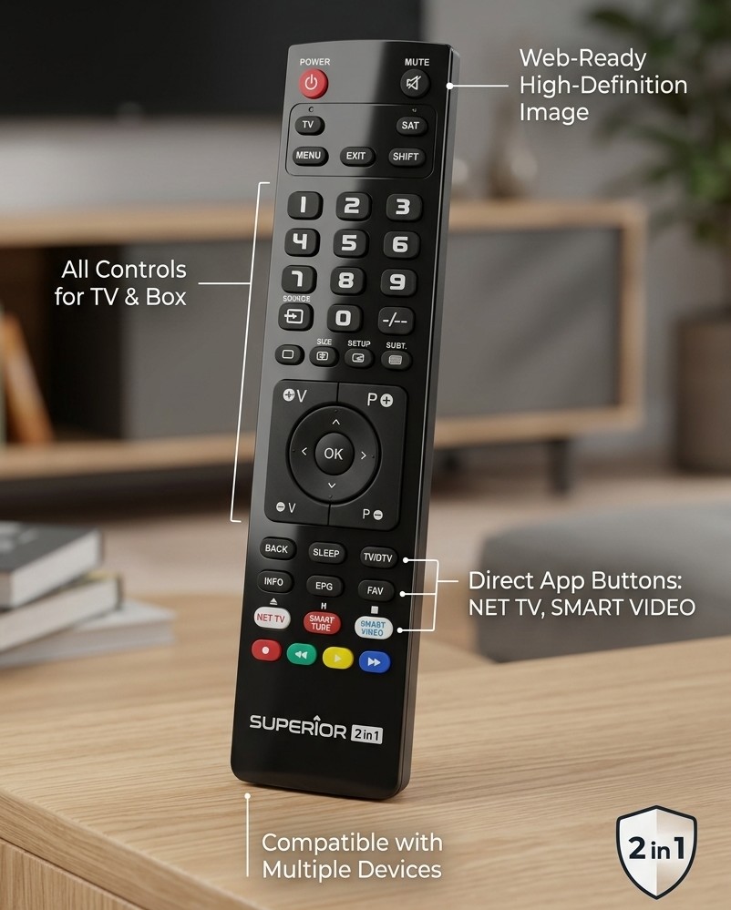 MANDO UNIVERSAL  PROGRAMABLE POR PC SUPERIOR 2:1 SLIM CON NETFLIX 